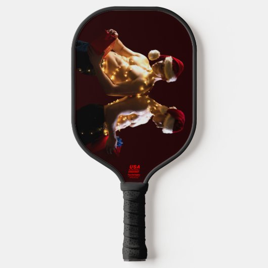 SlipperyJoe's shirtloze mannen terug-naar-rug kers Pickleball Paddle (Voorkant)