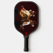 SlipperyJoe's shirtloze mannen terug-naar-rug kers Pickleball Paddle (Achterkant)