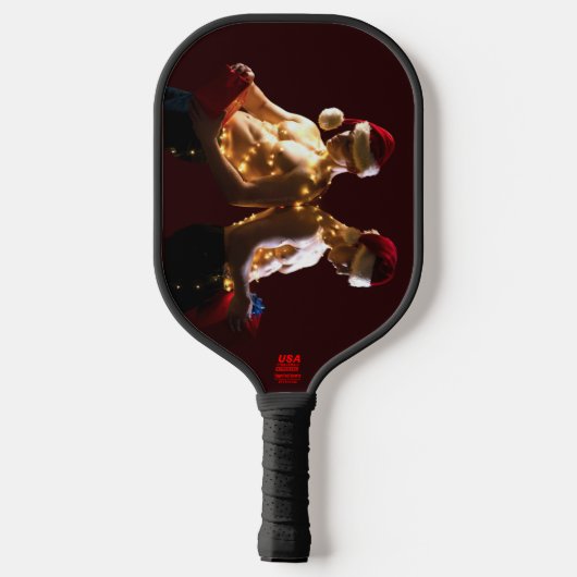 SlipperyJoe's shirtloze mannen terug-naar-rug kers Pickleball Paddle (Achterkant)