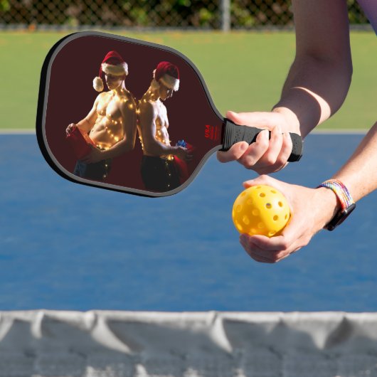 SlipperyJoe's shirtloze mannen terug-naar-rug kers Pickleball Paddle (Insitu)