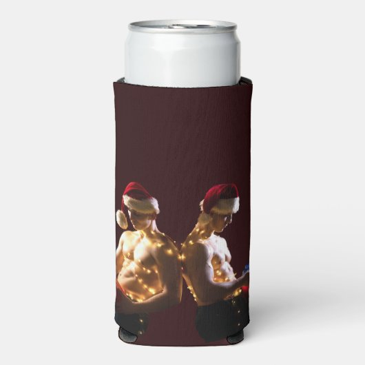 SlipperyJoe's shirtloze mannen terug-naar-rug kers Seltzer Blikjeskoeler (Seltzer Voorkant)