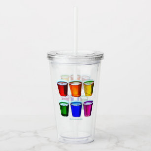 SlipperyJoe's shotglazen zes kopjes horizontaal ge Acryl Drinkbeker