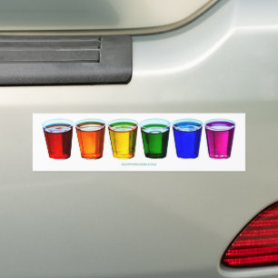 SlipperyJoe's shotglazen zes kopjes horizontaal ge Bumpersticker