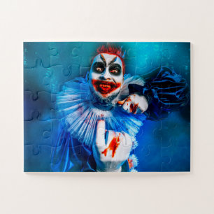 SlipperyJoe's sinistere Halloween-clownfiguur besm Legpuzzel