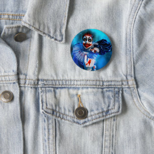SlipperyJoe's sinistere Halloween-clownfiguur besm Ronde Button 5,7 Cm