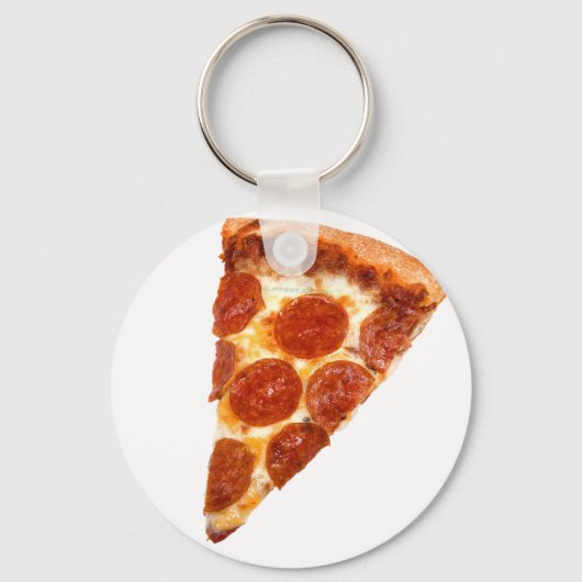 SlipperyJoe's Sliced Pizza pepperoni-kaas delici Sleutelhanger (Voorkant)