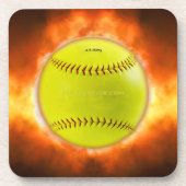 SlipperyJoe's softball op vuurbal vuurbal Bier Onderzetter (Voorkant)