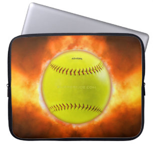 SlipperyJoe's softball op vuurbal vuurbal Laptop Sleeve