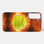 SlipperyJoe's softball op vuurbal vuurbal Samsung Galaxy Hoesje (Achterkant horizontaal)