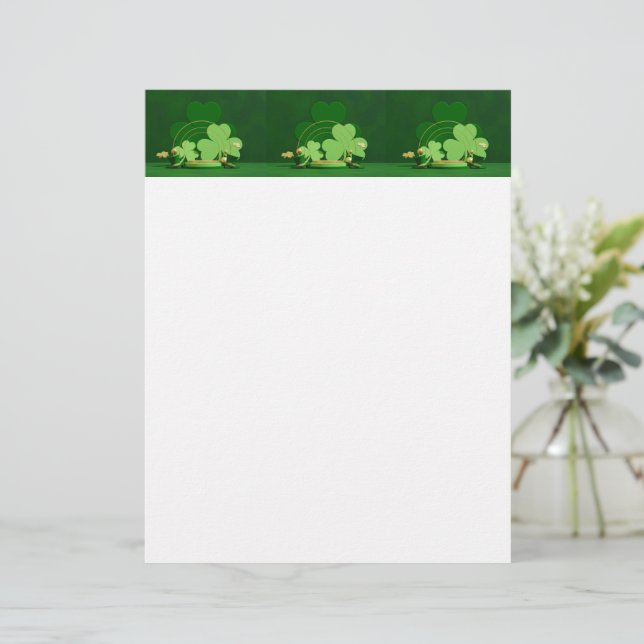 SlipperyJoe's St. Patrick's Day driekleurige klave Briefhoofd (Staand voorkant)