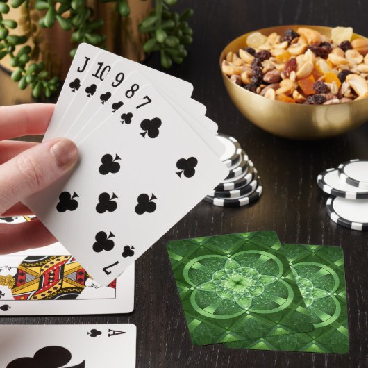 SlipperyJoe's St. Patrick's Day Fractal vortex hol Pokerkaarten (Insitu)