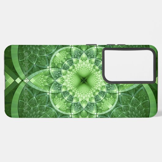 SlipperyJoe's St. Patrick's Day Fractal vortex hol Samsung Galaxy Hoesje (Linkerkant)
