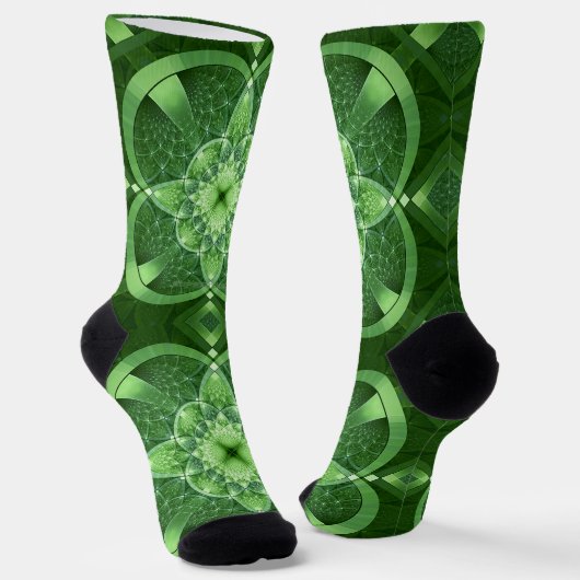 SlipperyJoe's St. Patrick's Day Fractal vortex hol Sokken (Gebogen)