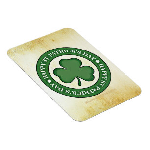 SlipperyJoe's St. Patrick's Day glanzende drieblaa Magneet