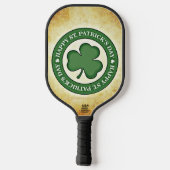 SlipperyJoe's St. Patrick's Day glanzende drieblaa Pickleball Paddle (Achterkant)