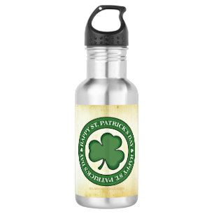 SlipperyJoe's St. Patrick's Day glanzende drieblaa Waterfles
