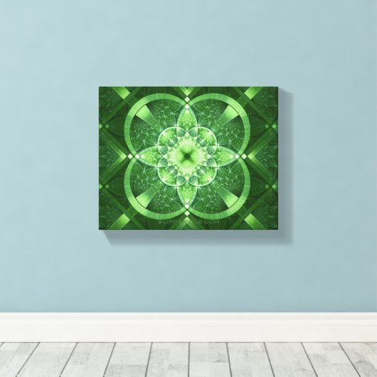 SlipperyJoe's St. Patrick's Day gloeiende vier bla Canvas Afdruk (Insitu (Houten vloer))