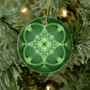 SlipperyJoe's St. Patrick's Day gloeiende vier bla Keramisch Ornament