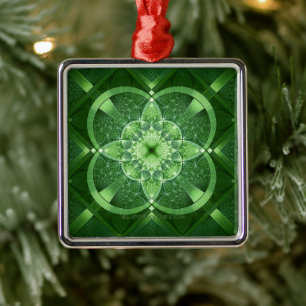 SlipperyJoe's St. Patrick's Day gloeiende vier bla Metalen Ornament