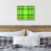 SlipperyJoe's St. Patrick's Day groen-gele ruit Canvas Afdruk (Insitu (Slaapkamer))
