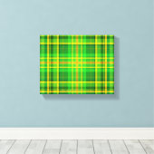 SlipperyJoe's St. Patrick's Day groen-gele ruit Canvas Afdruk (Insitu (Houten vloer))