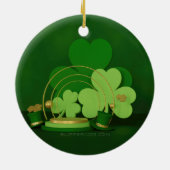 SlipperyJoe's St. Patrick's Day thema kabouter Keramisch Ornament (Achterkant)