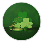 SlipperyJoe's St. Patrick's Day thema kabouter Keramische Knop (Voorkant)