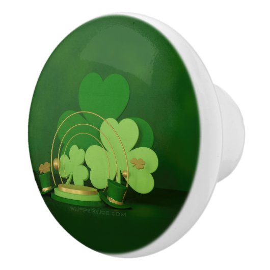 SlipperyJoe's St. Patrick's Day thema kabouter Keramische Knop (Rechts)