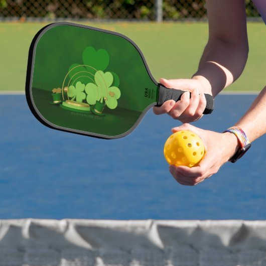 SlipperyJoe's St. Patrick's Day thema kabouter Pickleball Paddle (Insitu)