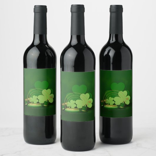 SlipperyJoe's St. Patrick's Day thema kabouter Wijn Etiket (Flessen)