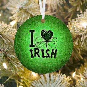 SlipperyJoe's St. Patrick's Day vakantie Ierse gra Metalen Ornament