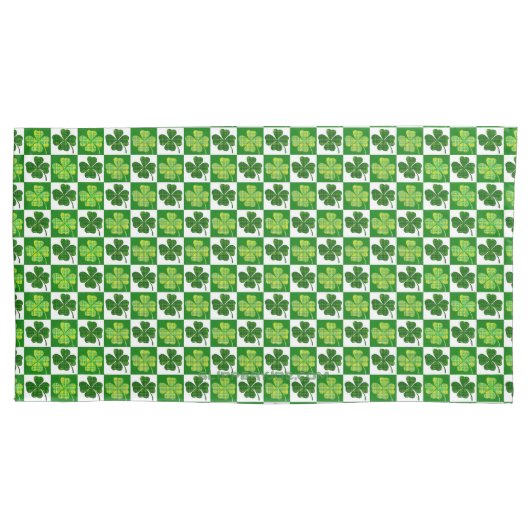 SlipperyJoe's St. Patrick's Day vierbladige klaver Kussensloop (Voorkant)