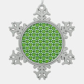 SlipperyJoe's St. Patrick's Day vierbladige klaver Tin Sneeuwvlok Ornament (Voorkant)