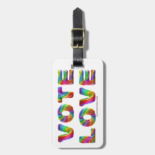 SlipperyJoe's stem liefde gelijkheid gay pride ges Bagagelabel (Voorkant verticaal)