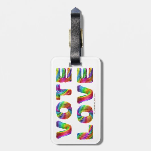 SlipperyJoe's stem liefde gelijkheid gay pride ges Bagagelabel (Achterkant verticaal)
