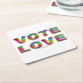 SlipperyJoe's stem liefde gelijkheid gay pride ges Kartonnen Onderzetters (Schuin)