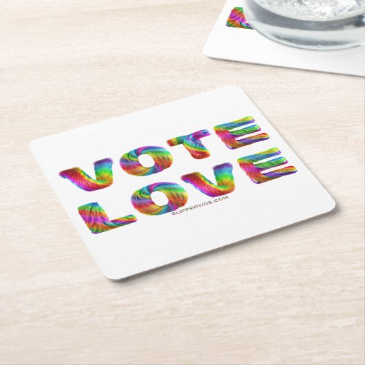 SlipperyJoe's stem liefde gelijkheid gay pride ges Kartonnen Onderzetters (Schuin)