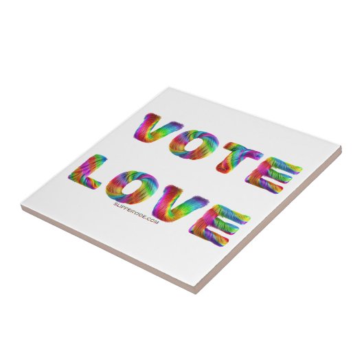 SlipperyJoe's stem liefde gelijkheid gay pride ges Tegeltje (Zijkant)