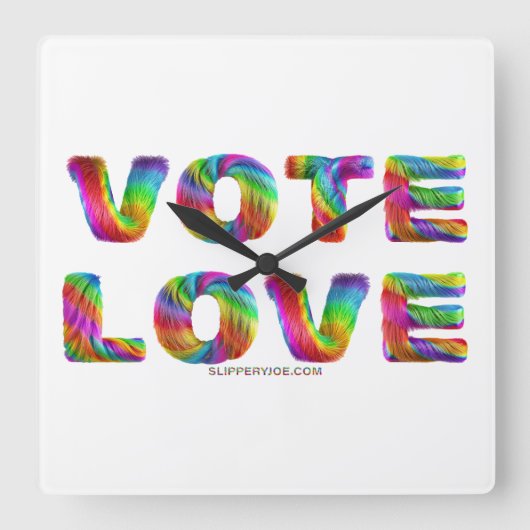 SlipperyJoe's stem liefde gelijkheid gay pride ges Vierkante Klok (Voorkant)