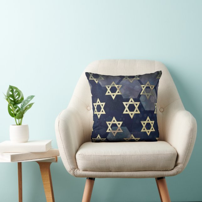 SlipperyJoe's sterke Hanukkah-sfeer Davidster m Kussen (Stoel)
