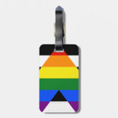 SlipperyJoe's Straight Ally Flag homo geschenken L Bagagelabel (Achterkant verticaal)
