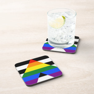 SlipperyJoe's Straight Ally Flag homo geschenken L Bier Onderzetter