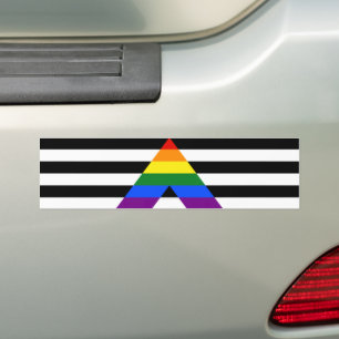 SlipperyJoe's Straight Ally Flag homo geschenken L Bumpersticker