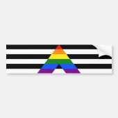 SlipperyJoe's Straight Ally Flag homo geschenken L Bumpersticker (Voorkant)