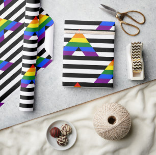 SlipperyJoe's Straight Ally Flag homo geschenken L Cadeaupapier
