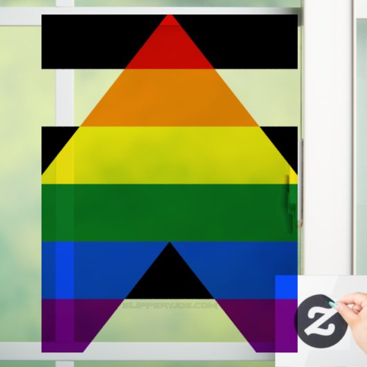 SlipperyJoe's Straight Ally Flag homo geschenken L Raamsticker (Huis)