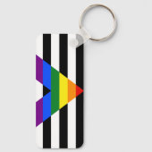 SlipperyJoe's Straight Ally Flag homo geschenken L Sleutelhanger (Achterkant)