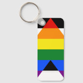SlipperyJoe's Straight Ally Flag homo geschenken L Sleutelhanger (Voorkant)