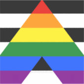SlipperyJoe's Straight Ally Flag homo geschenken L Sticker (Voorkant)