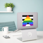 SlipperyJoe's Straight Ally Flag homo geschenken L Sticker (Laptop op bureau)